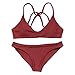 RUUHEE Cut Out Vintage Pin up 2 Piece Bikini Swimsuit for Women (FBA Optional) (M(US Size 4-6), Red-5)