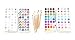 EconoArts Watercolor Paint Set, 72 Opaque Colors (Gouache) - Normal and Pearlescent, 6 Flat, 6 Round, and 2 Basic Brushes