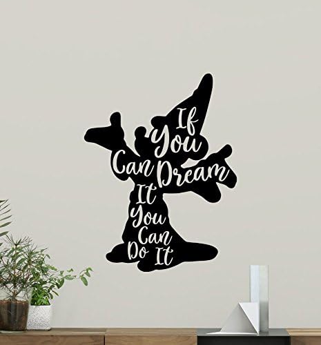 If You Can Dream It You Can Do It Wall Decal Quote Mouse Fairy Gift Vinyl Sticker Print Wall Art Design Baby Room Kids Decor Children Nursery Poster Custom Mural 143bar