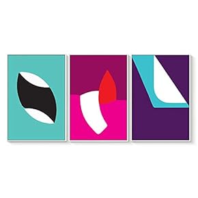 3 Piece Floating Framed Canvas Wall Art for Living Room, Bedroom The Geometry Canvas Prints for Home Decoration Ready to Hang - 16"x24"x3 Panels