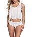 GuPoBoU168 Women Casual Street Look Cut Off Crop Tank Tops White S FBA