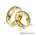 18k Gold Plated Stainless Steel CZ Couple Ring for Valentine Lover Engagement Promise Wedding Band