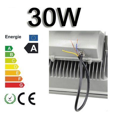 HimanJie 10W/20W/30W/50W/70W/100W kaltweiß mit silber grau Aluminium Gehäuse LED Lampe IP65 wasserdicht Squre Wandleuchter Fluter Flutbeleuchtung Flutlicht Scheinwerfer Außenstahler Leuchtmittel Energiesparend(30W) – Bild 4