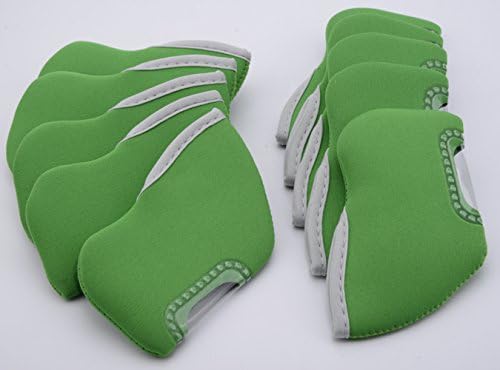 DBYAN Golf Club Iron Covers Head Covers Protection Sleeve Case Set with See-through window Fits for Taylormade, Nike, Callaway, Etc- Set of 10,Green