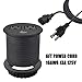 Kungfuking 4330214899 Aluminum Alloy Surface Data Hub Tap Grommet AC Outlet and 2 X USB Ports with 6 ft Heavy Duty Power Cord （16 AWG 13A 125V）Black