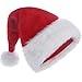 HUICOCY Santa Hat,Unisex Velvet Fabric Christmas Hat with Comfort Lining&Plush Brim, Xmas Santa Holiday Hat for Adults