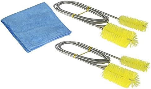 Viridis Products - Two Pack of Flexible Aquarium Double Ended Brush's - Cleans fish tank tubes, filtes, bent &amp; U-shape tubes - Easily removes algae and dirt - Comes with bonus micro fibre cloth.