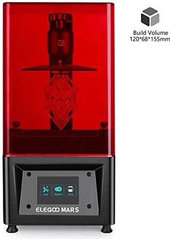 ELEGOO Mars UV Photocuring LCD 3D Printer with 3.5'' Smart Touch Color Screen Off-line Print 4.72"(L) x 2.68"(W) x 6.1"(H) Printing Size Black Version