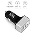 1byone 7.2A / 36W 3-Port USB Car Charger with Smart IC Adapts, Safety Protection for Apple and Android Devices, Silver & Black