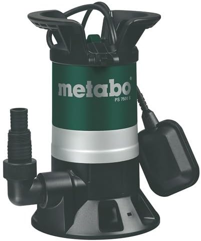 Precise Engineered Metabo PS 7500S Submersible Dirty Water Pump with Float Switch 5 Metre Lift 7500 Litre Hour Max Flow 450w 240v [Pack of 1] - w/3yr Rescu3® Warranty