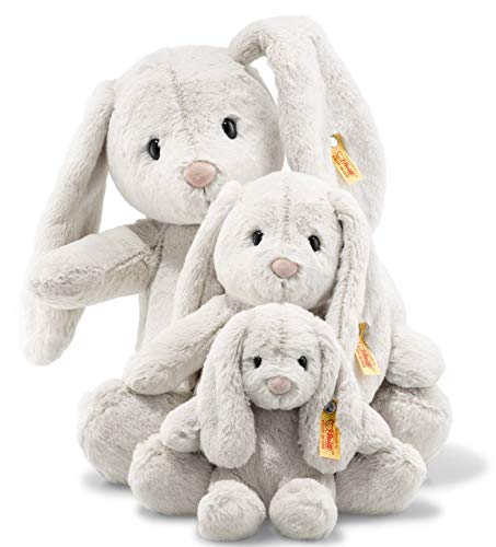 Steiff Hoppie Hase mit Schlappohren 28 cm hellgrau, Plüschtier, Soft Cuddly Friends, flauschiges Stofftier zum Kuscheln und Spielen, Kuscheltier für Mädchen und Jungen, waschmaschinenfest – Bild 6
