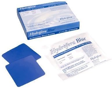 Hydrofera Blue Bacteriostatic Foam Wound Dressing-Without Border, 4" x 4" x 0.5", Heavy Drainage-5/Pack by HYDROFERA
