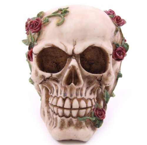 Skull and pink with red patterns