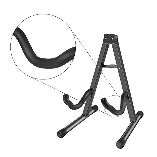 LIHEXING Folding Guitar Stand, Universal A Frame Guitar Floor Stand Holder for Acoustic Guitar, Classic Guitar, Electric Guitar and Bass Guitar - Thumbnail 4