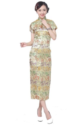 JTC Women's Red Chinese Cheongsam Dress Peacock 1pc - Image 4