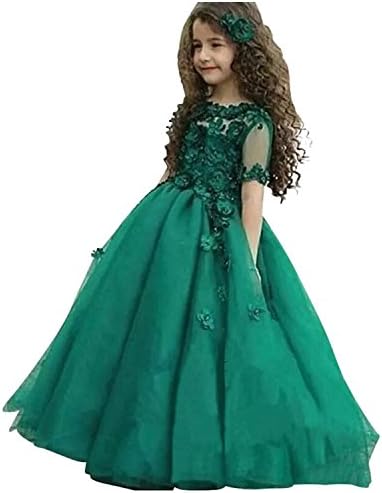 hengyud Green Girls Pageant Dresses 7-16 Ball Gowns Long Kids Prom Dress Long Floor Length 151