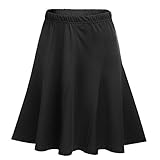 Meaneor Womens Basic Solid Versatile Stretchy Pleated Flare Skater Skirt, S-XXL