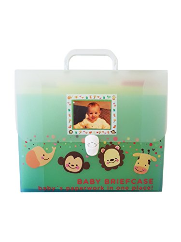 UPC 777791002505, Baby Document Organizer with Health Record Book - Briefcase Document Organizer with 9 Folders and a Notebook to Keep Every Important Paper or Memory in the Same Place. The Perfect Baby Shower Gift.