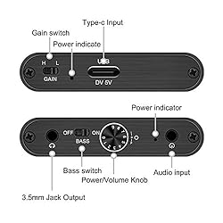 Headphone Amplifier with Bass Boost, Support 3.5mm