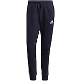 adidas Mens Essentials French Terry Tapered Cuff 3-Stripes Pants