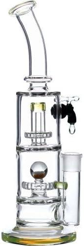SCIENTIFIC LABORATORY TUBE - 13-1490 18MM FML WP BENT NECK WATER FAUCET W/ 2X SHOWERHEAD PERC 12" SLIME GREEN