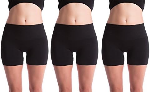 Prestige Edge Womens Black Nylon Yoga Sport Shorts and Bike Shorts (3, 11 inch)