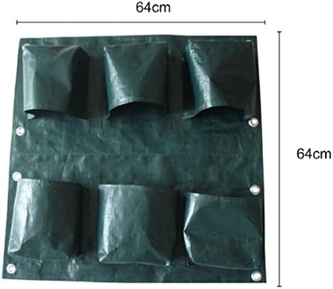 Salable Mart 6 Pockets Vertical Garden Planter Wall-mounted PE Home Gardening Flower Planting Bags Living Indoor Wall Planter (6 Pockets)