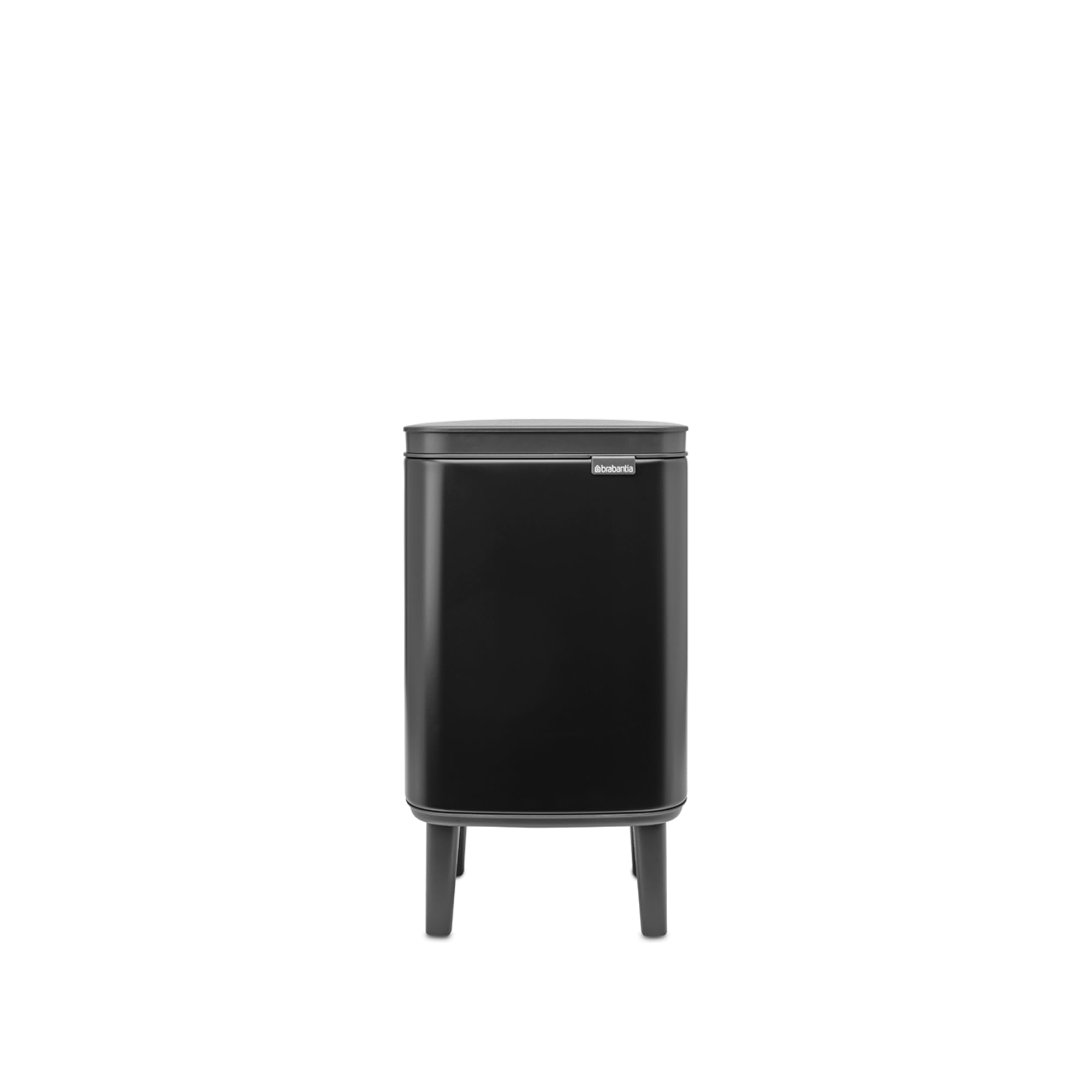 Brabantia - Bo Waste Bin Hi 4L with Soft Close Lid, Removable Inner Bucket, and Transport Grip – Ideal for Bathroom, Bedroom, and Home Office – Matt Black