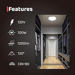 OREiN LED Ceiling Light, Brushed Nickel Flush Mount