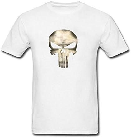FY Apparel Men's Punisher Skull and Skeleton Compression Logo Tee T-shirt (XXL White)