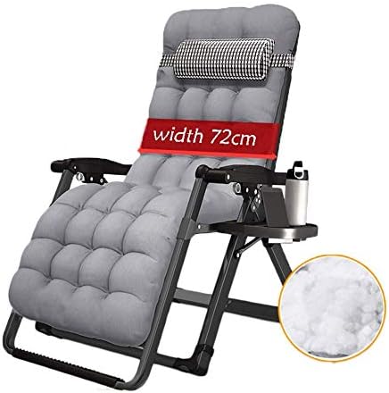 HXPK Oversized Folding Lounge Chair, Lunch Break Lounge Chair Folding Lunch Break Single Portable Small Office Crib For Garden, Outdoor Patio,Gray