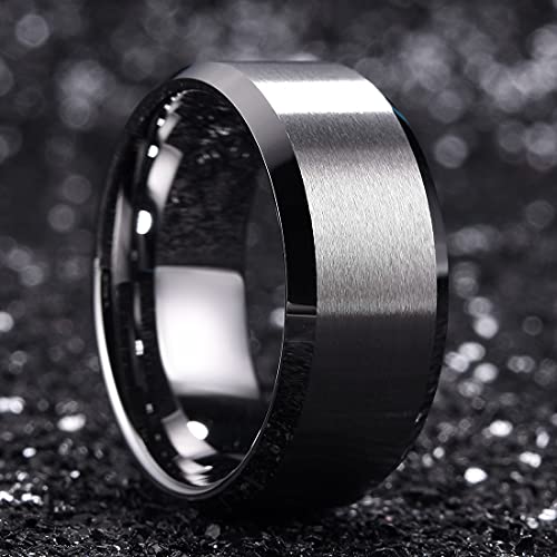 King Will Basic 10mm Tungsten Carbide Ring for Men Matte Polished