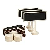 Fonder Mols 12pcs Mini Chalkboard with Stand and Sturdy Thick Base, Best for Wedding Party Table Numbers Place Card Favor Tag Plant Marker (Rectangular-Shape)