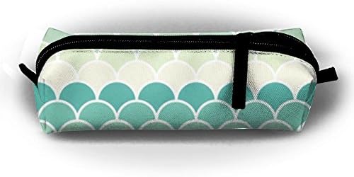 Students Pencil Case Fish Scale Fashion Pen Holder Makeup Bag Zipper Pouch
