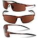 LUOMON Mens Sports Polarized Sunglasses Brown Frame/Brown Lens UV Protection Sunglasses for Men 8177