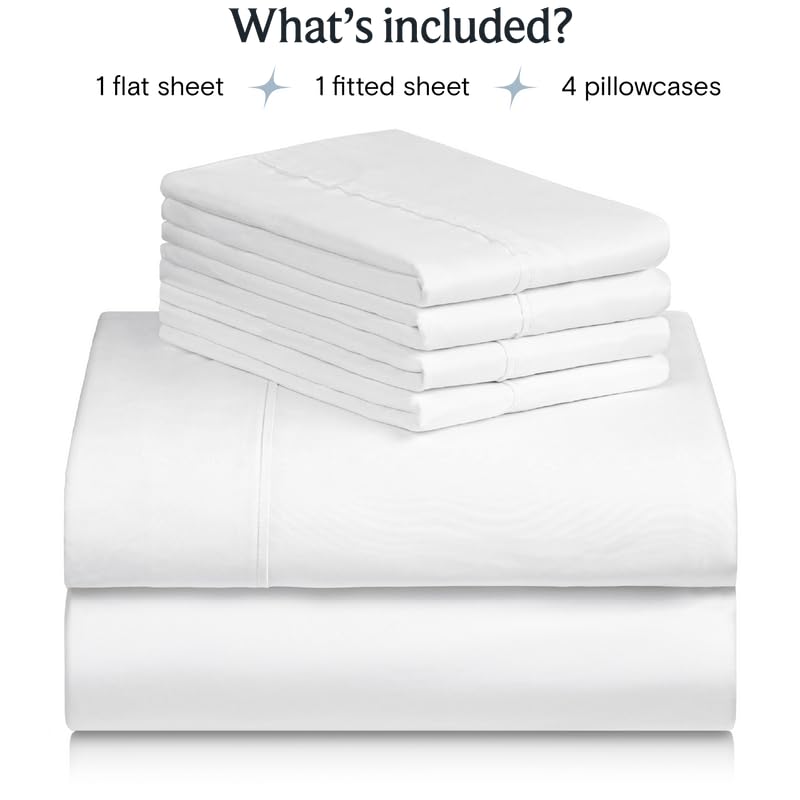 6 PC King Sheet Set, Rayon Made from Bamboo Bed Sheets, Deep