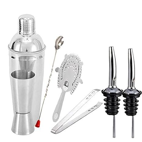 King International Stainless Steel Plain Bar Accessories, Silver, 7 Piece