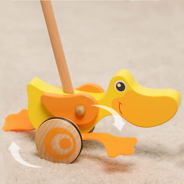 Classic World Wooden PushAlong Ducky,Push Pull Activity Walking Toy