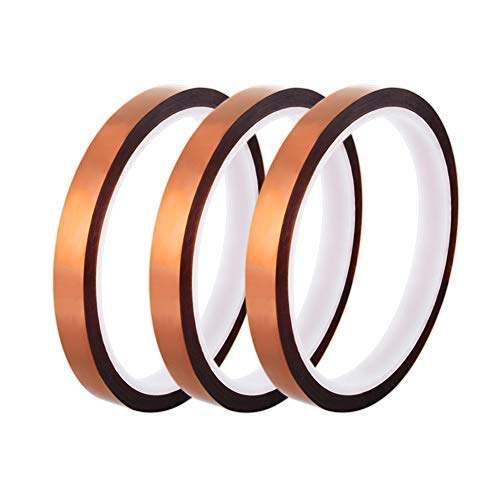 Qi Mei 3 Rolls Polyimide Adhesive Tape High Temperature Heat Resistant