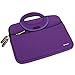 Evecase for Kids Tablet Sleeve Case, Slim Neoprene Briefcase w/ Handle & Accessory Pocket/ Ultra Portable Travel Carrying Pouch Cover - Purple