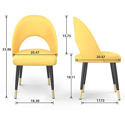 mecor Modern Velvet Dining Chairs Set of 2, Velvet Upholstered Side