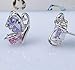 Crystalline Azuria Butterflies Stud Earrings with Pink Purple Violet Zirconia Crystals 18K White Gold Plated for Women