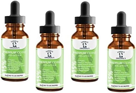 Lugols Originals Lugols Solution With Potassium Iodide Drops High Potency Concentrated Thyroid Supplement 15% 1 oz 4 Pkg