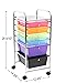 Finnhomy 6 Drawer Rolling Cart Storage Rolling Carts with Semi-Transparent Mutli Color Drawers Organizer Cart for School Office Home Beauty SalonUtility Cart with Wheels