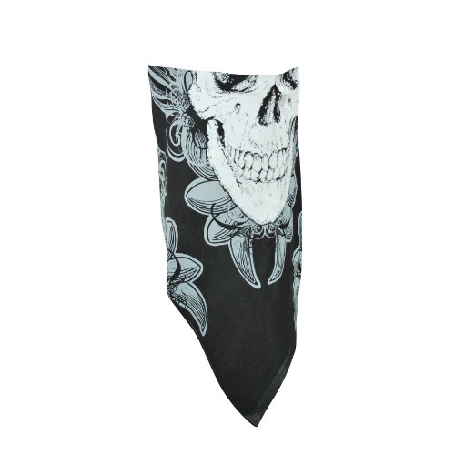 Zanheadgear BV014 3-in-1 Bandanna with Velcro Closure, 100% Cotton, Ornate Skull