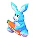 SEASONBLOW 4 FT LED Light Up Inflatable Easter Cute Bunny Rabbit with Carrot Decoration for Party Yard Lawn Garden Blow Up Decor Blue