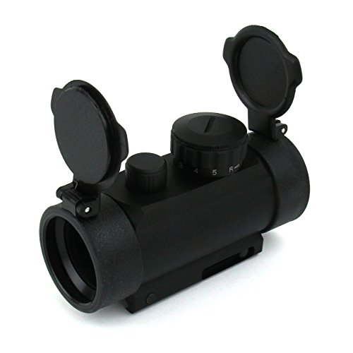 Tacfire 1X30 Dual Ill. Red/Green Tri-Dot Reticle Weaver Base w/Flip-Up Lens/Crossbow, Black