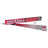 Carbon Express Maxima RED Fletched Carbon Arrows with Dynamic Spine Control and Blazer Vanes, 350 (.350 Spine), 6-Pack