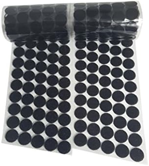 2CM Diameter 500pcs (250 Pairs) Black Round Dot Coin Self Adhestive Hook And Loop Strips With Premium Sticky Glue Nylon Fabric Fastener