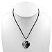 Chuvora Hand Blown Venetian Murano Glass Yin Yang Symbol Silver Black Round Pendant Necklace, 18-20 inches